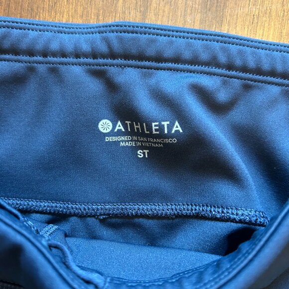 Athleta Women's Leggings Blue Pockets Size Small Tall - Size ST Mesh Panel - Picture 8 of 16